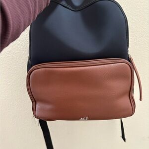 Freshly Picked Black and Brown  Mom Travel Backpack